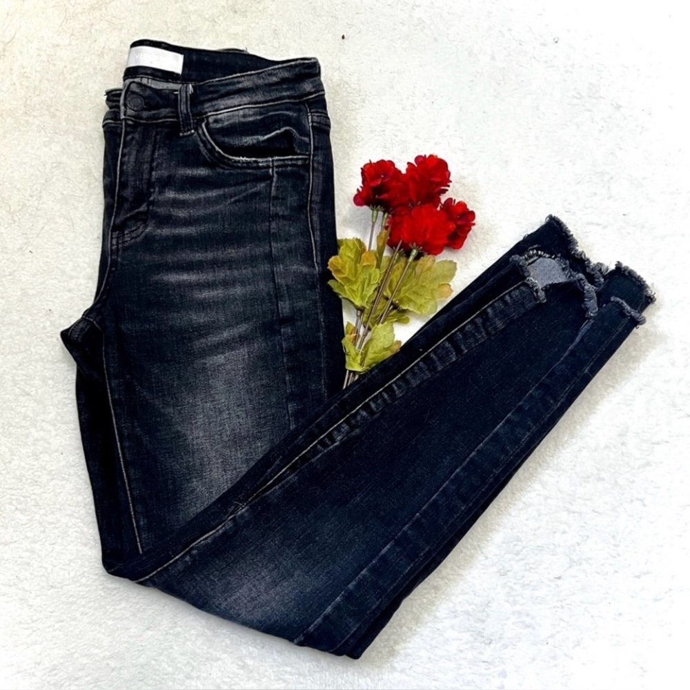 VERVET Asymmetrical Panel Grunge Wash Skinny Jeans - Size 26